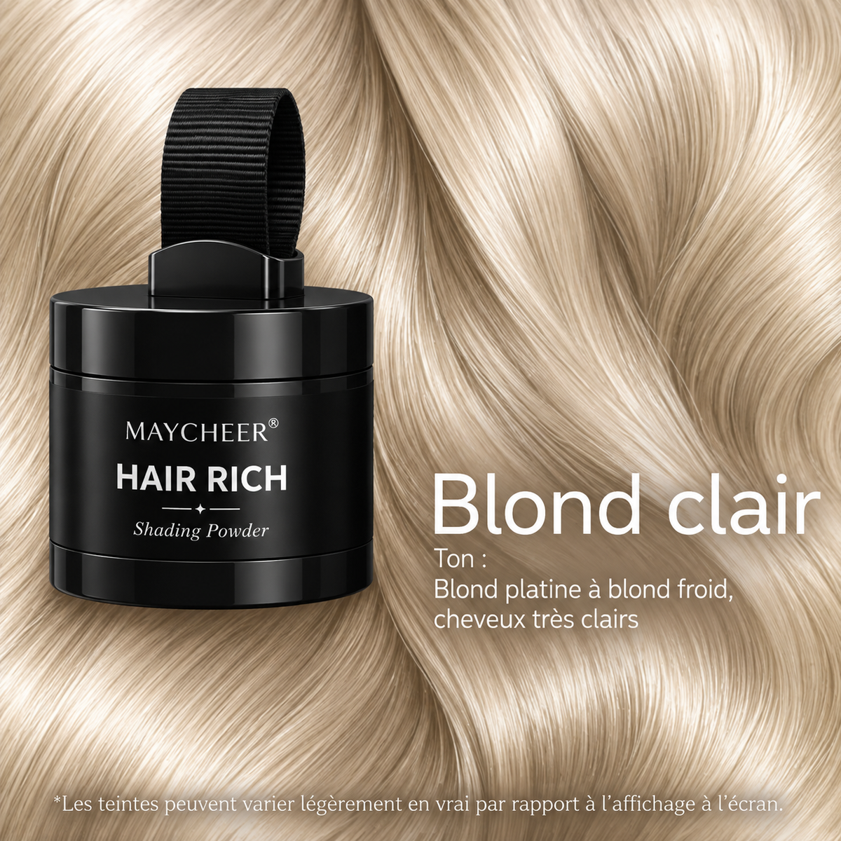 Poudre densifiante MAYCHEER teinte blond clair