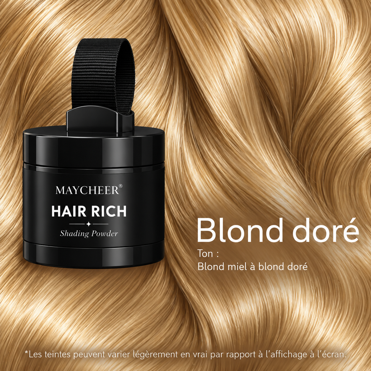 Poudre densifiante MAYCHEER teinte blond doré